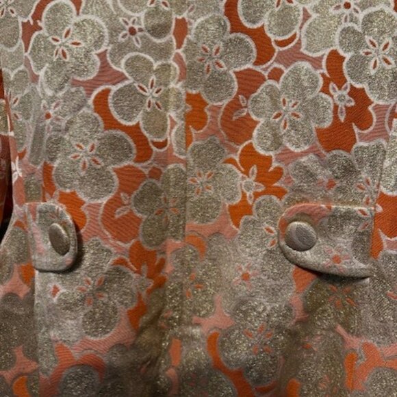 Vintage Silk Brocade Gold Floral Double Breasted Coat / Jacket (1960’s inspired) - Picture 13 of 16